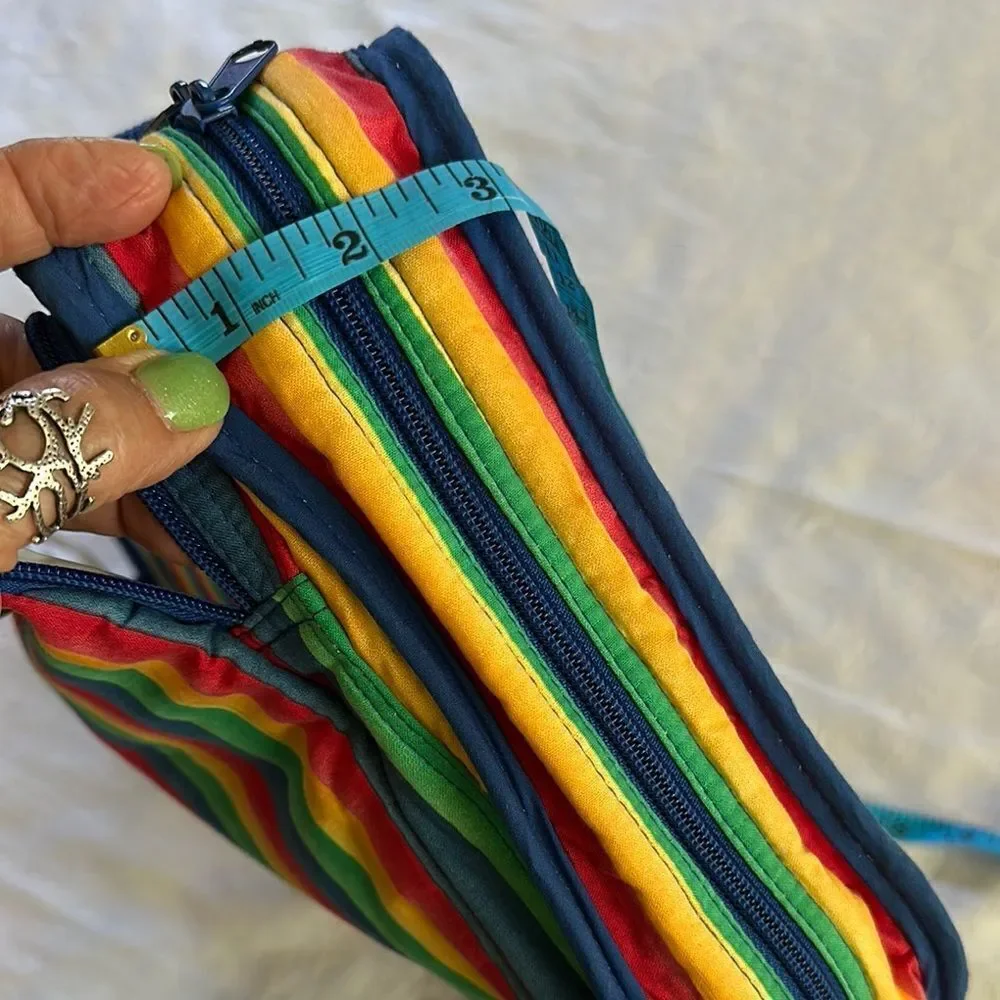 Shoulder Bag Case Jewelry Cosmetics Vintage Colorful Striped
